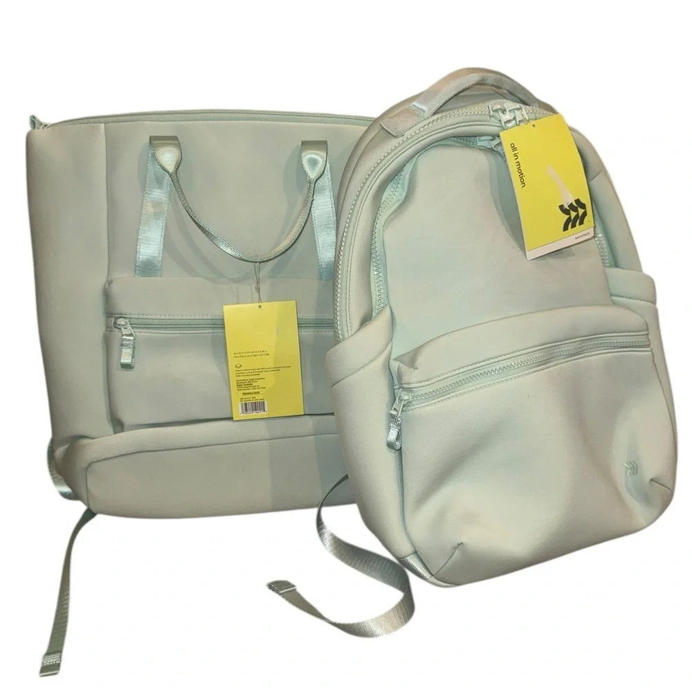 Stylish mint green Backpack and Tote Set